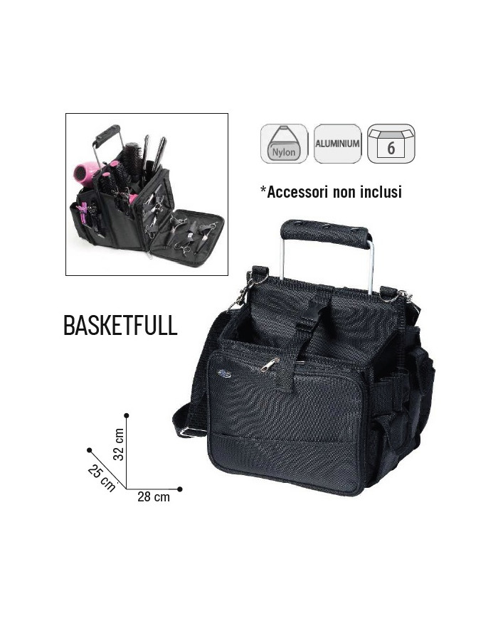 BORSA ZAINO TELO NERO MANICO BASKETFULL - SIBEL