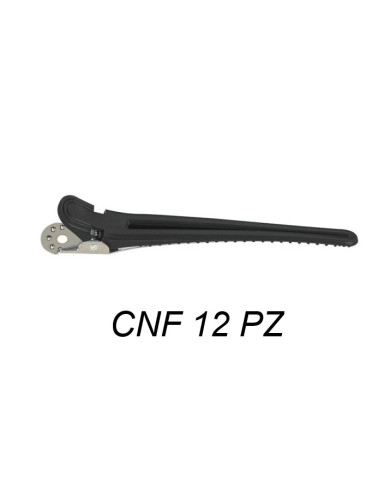 PINZONI CLIPS NERI  CNF 12PZ ALLUMINIO E PLASTICA