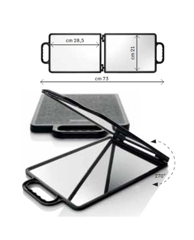 SPECCHIO DOPPIO CON MANIGLIE BOOK MIRROR