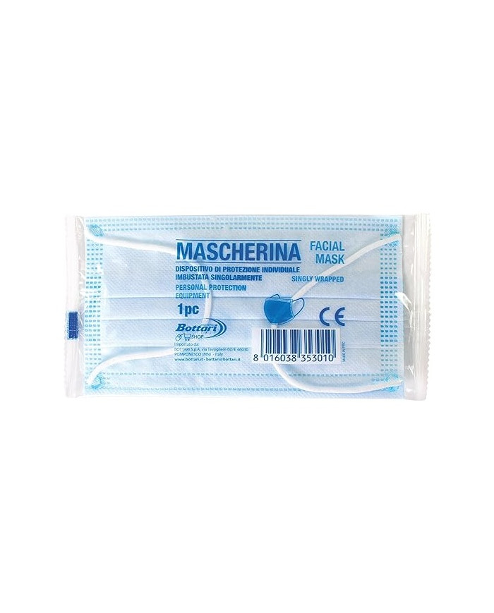 MASCHERINA CHIRURGICA CON ELASTICO IMBUSTATA