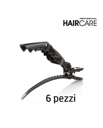 CLIP LEVERAGGIO NERE 6PZ - CROCODILE CLIP