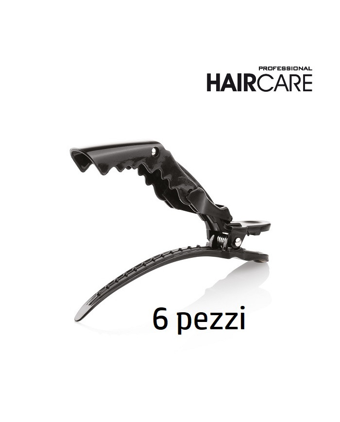 CLIP LEVERAGGIO NERE 6PZ - CROCODILE CLIP