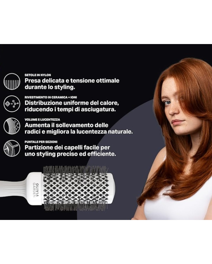 OLIVIA GARDEN SPAZZOLA GRIP GREY 25MM