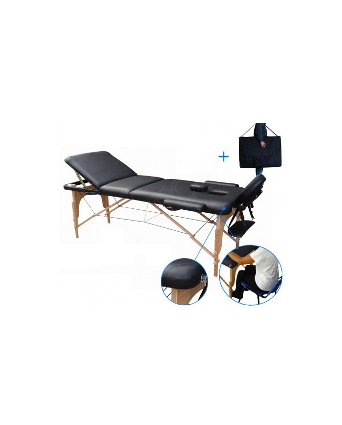 LETTINO VALIGIA LEGNO 3 ZONE FORO 195X70 CM NERO