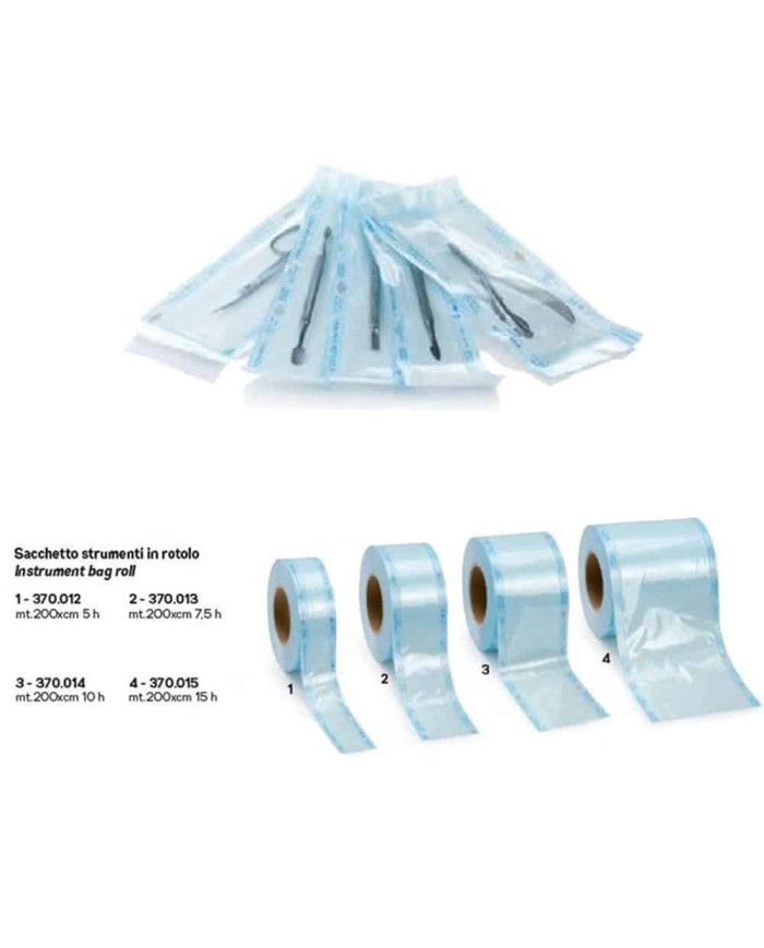 ROTOLO SACCHETTI STERILI STRUMENTI 200 MT X 100 MM