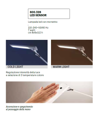 LAMPADA LED SENSOR CON MORSETTO DA TAVOLO