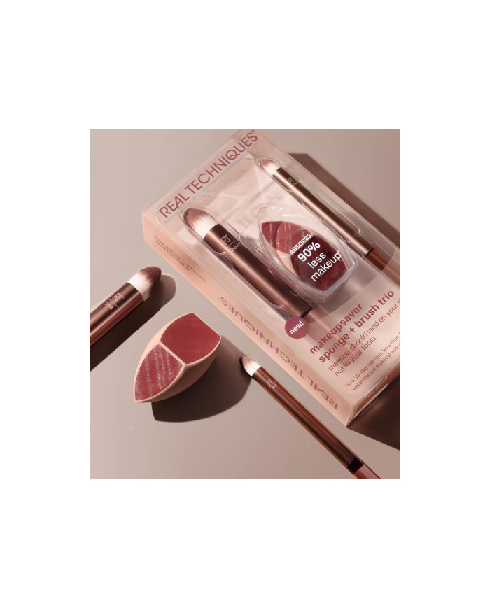 MAKEUPSAVER SPONGE + BRUSH  TRIO REAL TECHNIQUE
