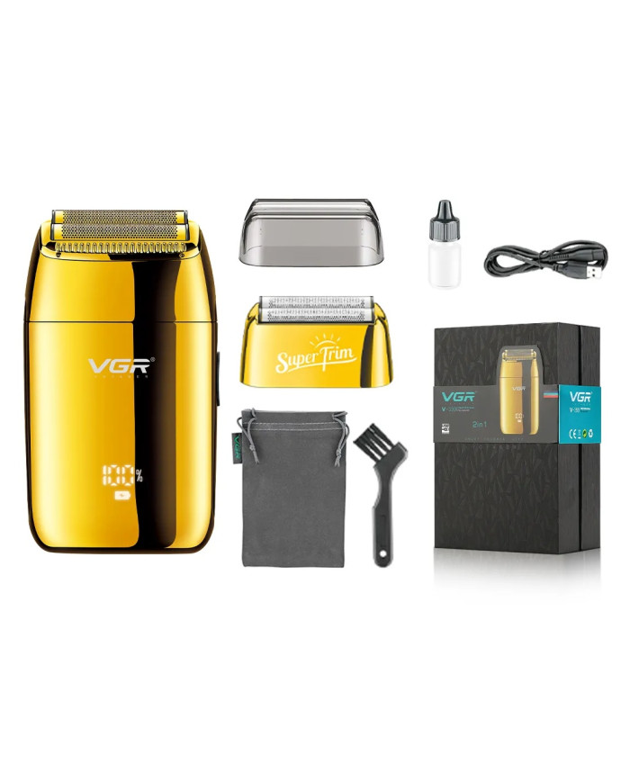 VGR SHAVER CORDLESS V-399 DUAL FOIL GOLD