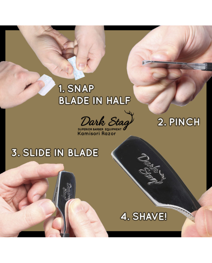 DARK STAG KAMISORI STRAIGHT RAZOR BLACK EDITION